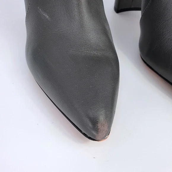 $240 Vince Camuto Majestie Over The Knee Boots Leather Knit Gray 9M Minimalist - Picture 6 of 13